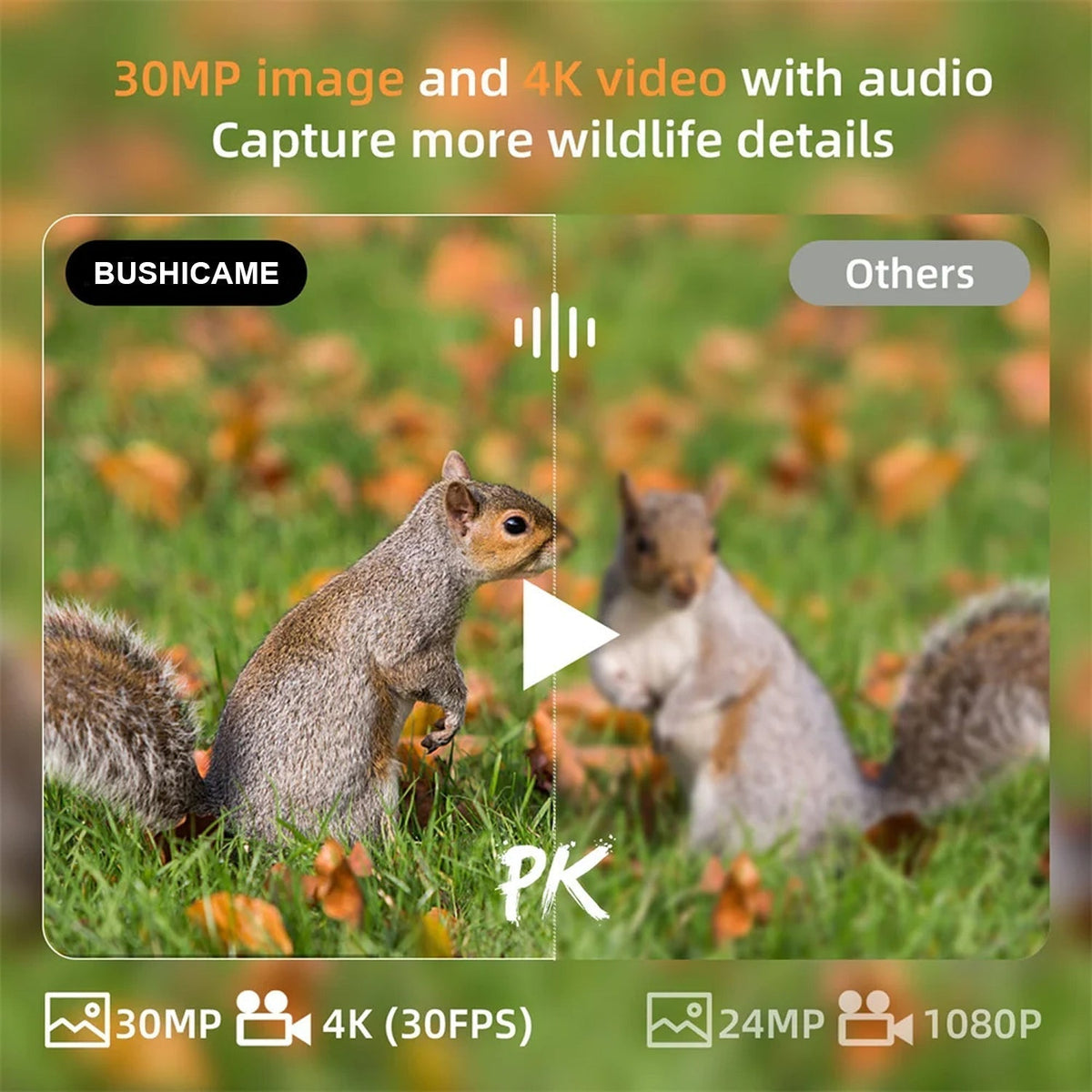 BushiCame 4G LTE Night Wildlife Camera - 4K Video & 30MP Photos