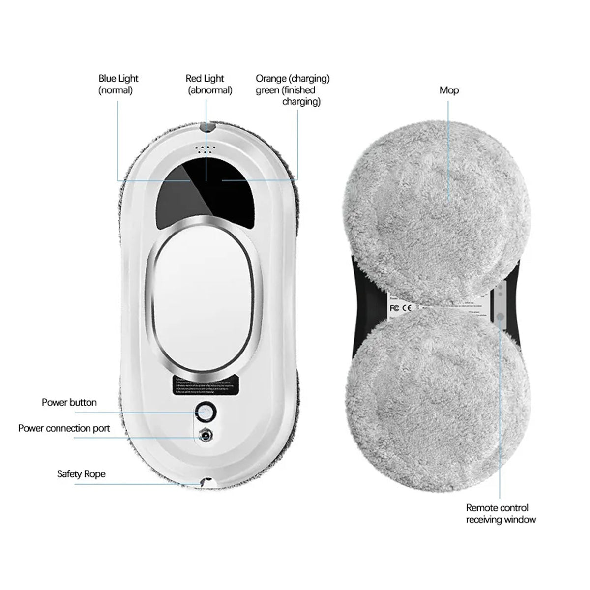RelleBont Smart Window Robot Cleaner with Dual Spinning Mops