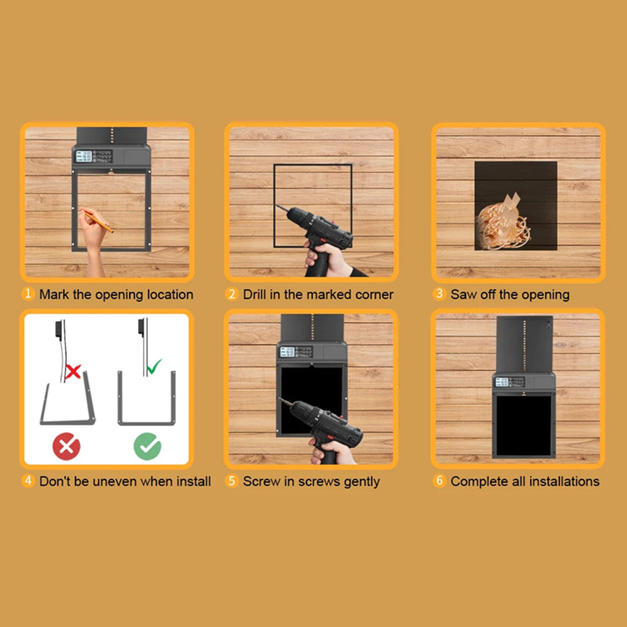 CochiKix Automatic Chicken Coop Door - Predator-Proof Anti-Pinch LCD Timer