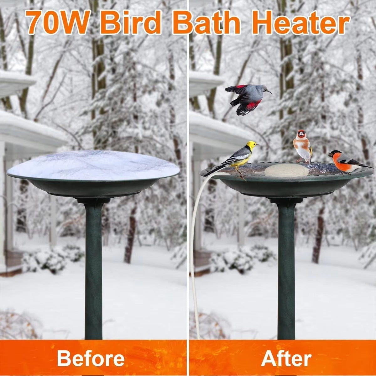 CoziPerch 70W Aluminum Bird Bath Heater for Winter