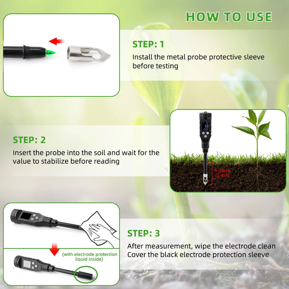 FonaWise Bluetooth Soil pH Meter with Lab-Grade Accuracy