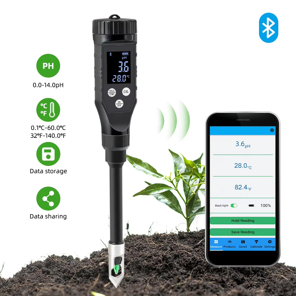 FonaWise Bluetooth Soil pH Meter with Lab-Grade Accuracy