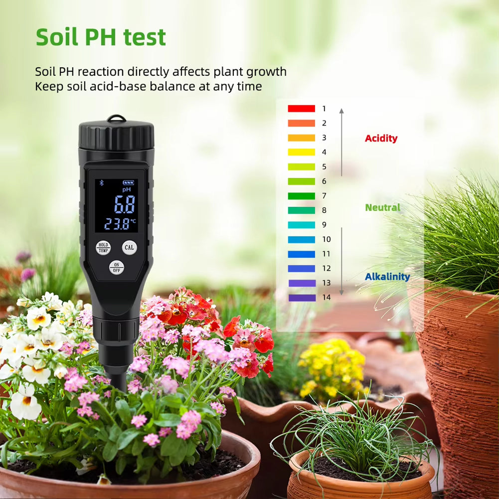 FonaWise Bluetooth Soil pH Meter with Lab-Grade Accuracy