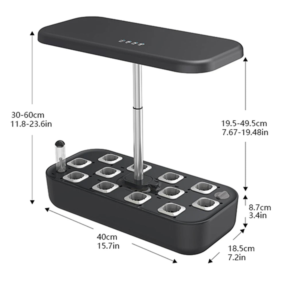 GrosVirdo 12-Pod Indoor Hydroponic Garden Kit with LED Grow Light
