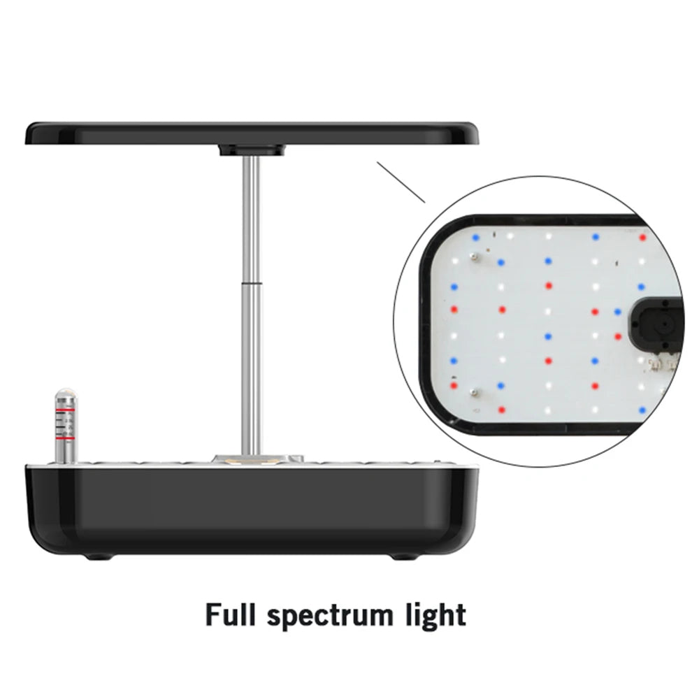 GrosVirdo 12-Pod Indoor Hydroponic Garden Kit with LED Grow Light