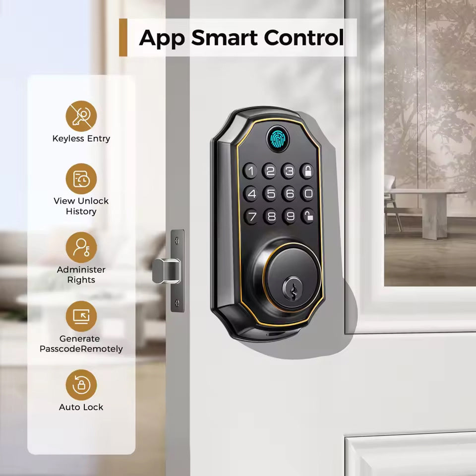 MixaLocki Smart Deadbolt | Keyless Fingerprint & Bluetooth Door Lock