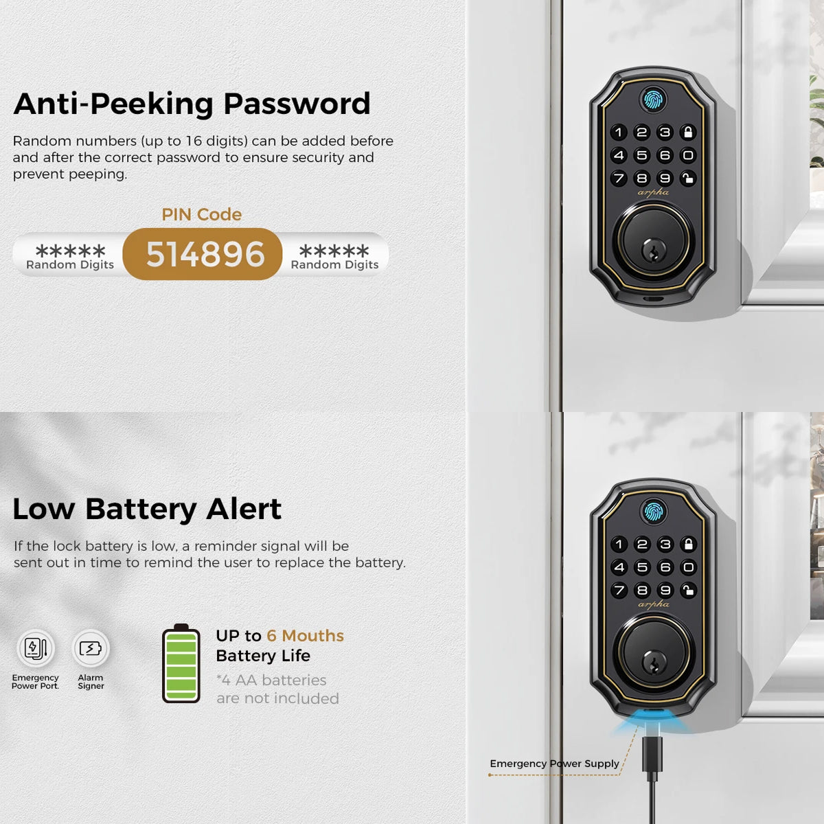 MixaLocki Smart Deadbolt | Keyless Fingerprint & Bluetooth Door Lock