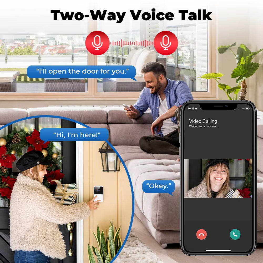 Sentrixly Wireless Smart Video Doorbell Camera with No Monthly Fee