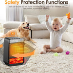 ZoniWarm Portable Heater with 3D Flame Effect