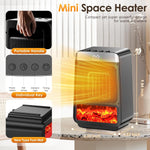 ZoniWarm Portable Heater with 3D Flame Effect