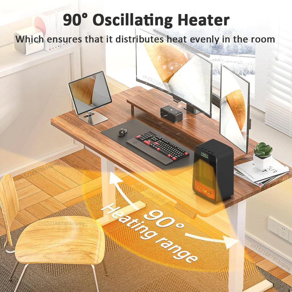 ZoniWarm Portable Heater with 3D Flame Effect